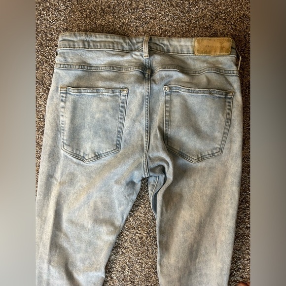 &denim men’s distressed button fly skinny jeans 33x30 - Picture 7 of 9